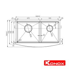 Chậu rửa bát âm Konox KN8450DA