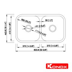 Chậu rửa âm Konox KN8246DUA