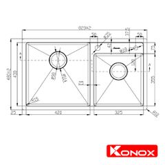 Chậu rửa âm Konox KN8248DO