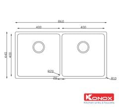 Chậu rửa bát Konox Vigo 8644