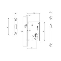 Thân khóa cửa trượt Hafele 911.26.523