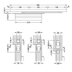 Tay đẩy hơi Hafele 931.84.339