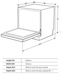 Máy rửa bát EUROSUN SMS60E08EB