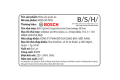 Máy sấy bơm nhiệt Bosch WQG24570SG 9KG Serie 6