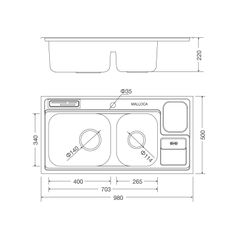 Chậu rửa Inox Malloca MS 8809