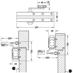 Thiết bị đóng cửa tự động Hafele 931.84.623