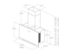 Máy hút mùi áp tường Elica APLOMB BL/A/90 PRF0166939