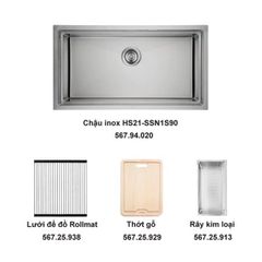 Chậu Rửa Âm Hafele HS21-SSN1S90 567.94.029 (Full bộ)