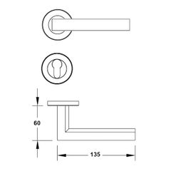 Tay khóa cửa Hafele 903.99.724