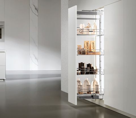 TỦ ĐỒ KHÔ GIỎ NAN TRÒN CÁNH KÉO HIGOLD 4 TẦNG 400MM 201104