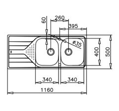 Chậu rửa Teka Universe 80 T- XP 2B 1D