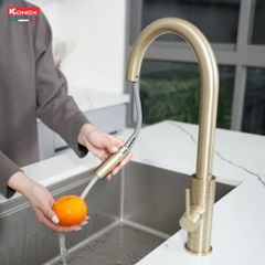 Vòi rửa bát Konox dây rút Venice Gold