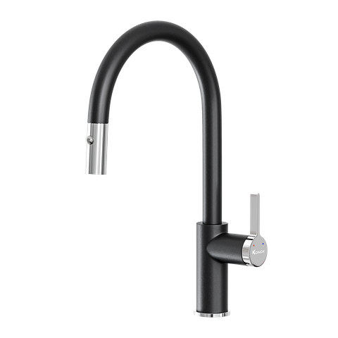 Vòi rửa bát rút dây Konox Alto Black