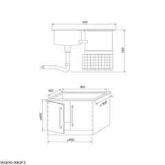 Máy rửa bát tích hợp chậu rửa malloca WQP6-890F3