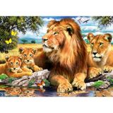  LIONS BY THE POOL 500 PIECE JIGSAW PUZZLE 