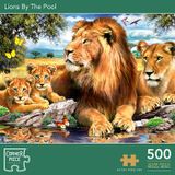  LIONS BY THE POOL 500 PIECE JIGSAW PUZZLE 