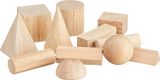  WOODEN GEOMETRIC SOLIDS (SET OF 12) 