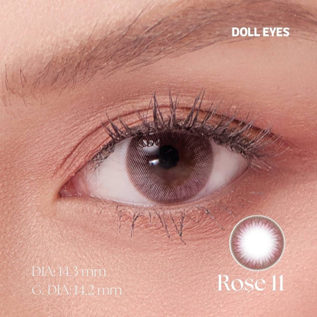  Luxury Beauty Lens DOLL EYES Rose 11 nâu hồng 
