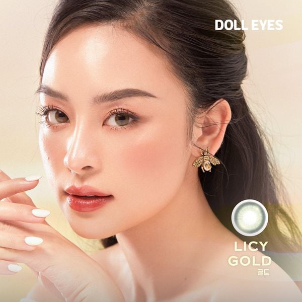  Kính áp tròng DOLL EYES Licy Gold 14,2mm - JERIS Special Collection 