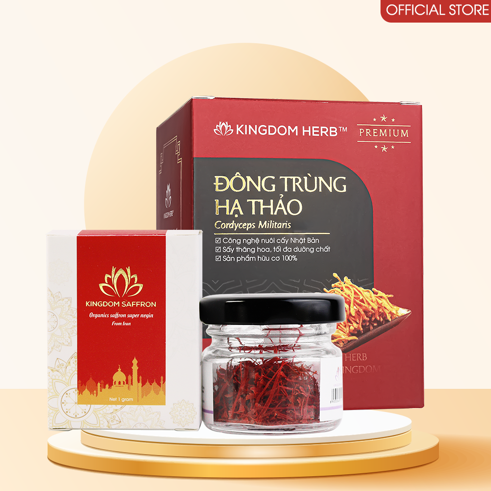  [COMBO SIÊU RẺ] 1 Hộp Saffron Super Negin 1 Gram + 1 Hộp Đông Trùng Hạ Thảo 10 Gram 