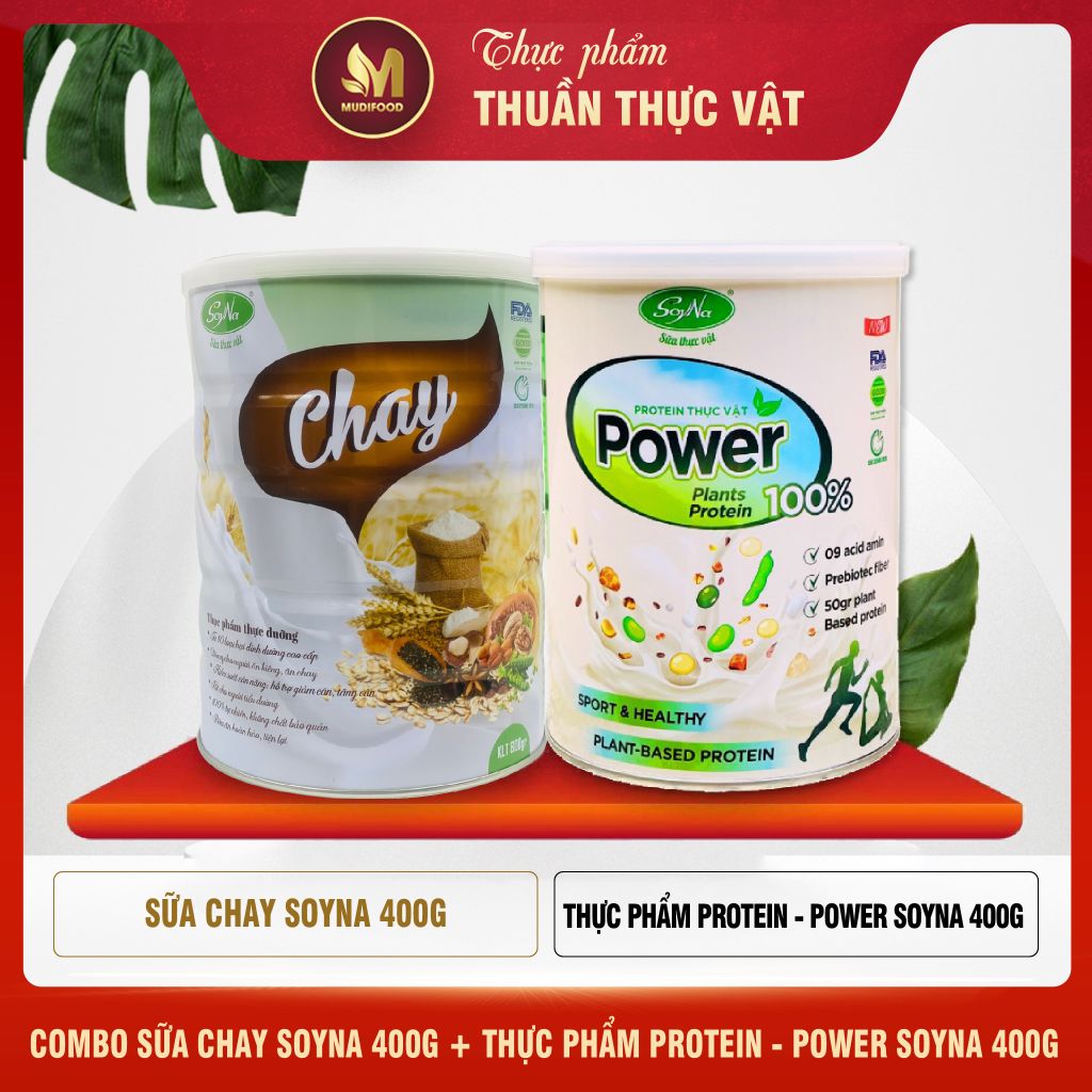 Combo Sữa Chay - Power 400g Soyna, Tặng 2 Ly Thủy Tinh Có Vạch Chia ml (SH)