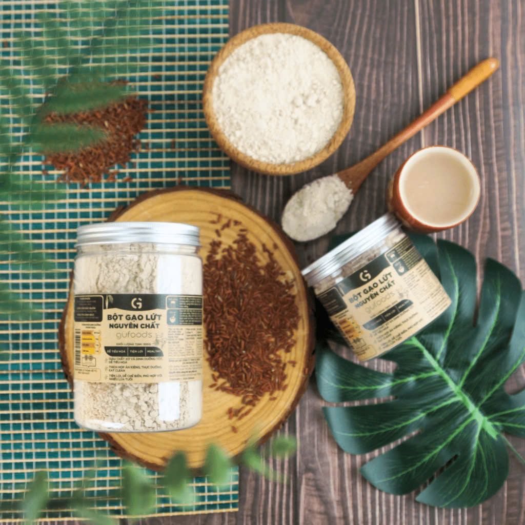 Bột Gạo Lứt Nguyên Chất GUfoods (Hũ 250g) - Tiện Lợi, Healthy, Dễ Tiêu Hoá, Eat Clean, Thực Dưỡng, Thuần Chay, Nấu Cháo (SH)