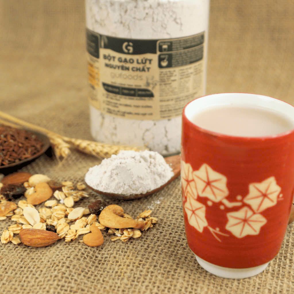 Bột Gạo Lứt Nguyên Chất GUfoods (Hũ 250g) - Tiện Lợi, Healthy, Dễ Tiêu Hoá, Eat Clean, Thực Dưỡng, Thuần Chay, Nấu Cháo (SH)