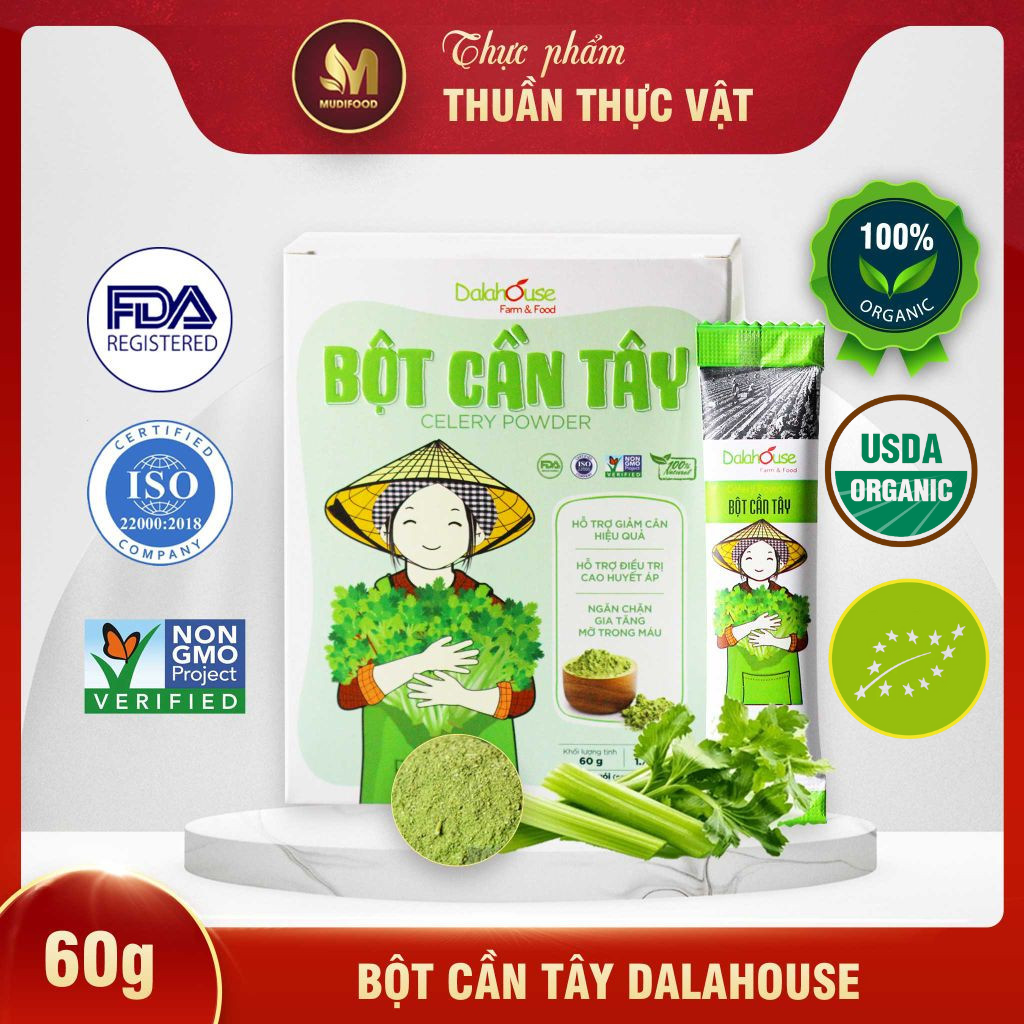 Bột Cần Tây Dalahouse - Bột Rau Củ Hữu Cơ Nguyên Chất Sấy Lạnh (BRC)