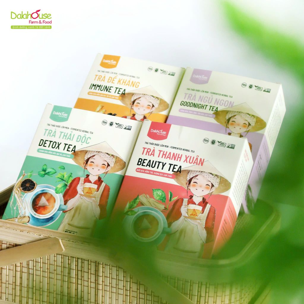 Combo 4 Hộp Trà Dalahouse Hộp 50g - Trà Thanh Xuân, Trà Thải Độc, Trà Đề Kháng, Trà Ngủ Ngon, Tốt Cho Sức Khỏe (Trà)