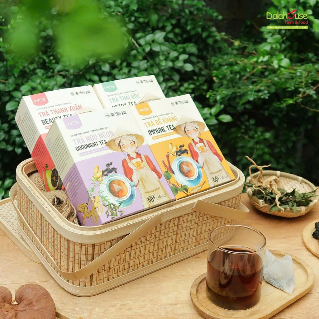 Combo 4 Hộp Trà Dalahouse Hộp 50g - Trà Thanh Xuân, Trà Thải Độc, Trà Đề Kháng, Trà Ngủ Ngon, Tốt Cho Sức Khỏe (Trà)