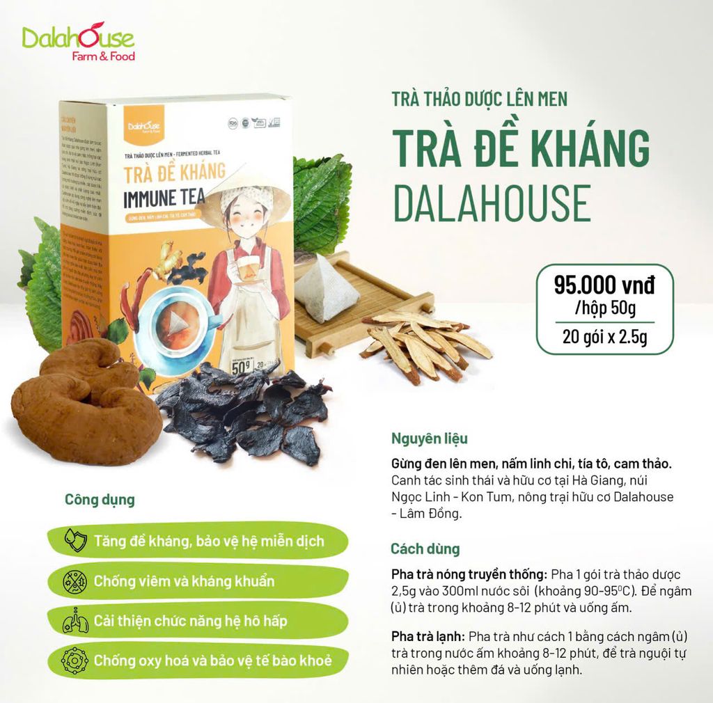 Combo 4 Hộp Trà Dalahouse Hộp 50g - Trà Thanh Xuân, Trà Thải Độc, Trà Đề Kháng, Trà Ngủ Ngon, Tốt Cho Sức Khỏe (Trà)