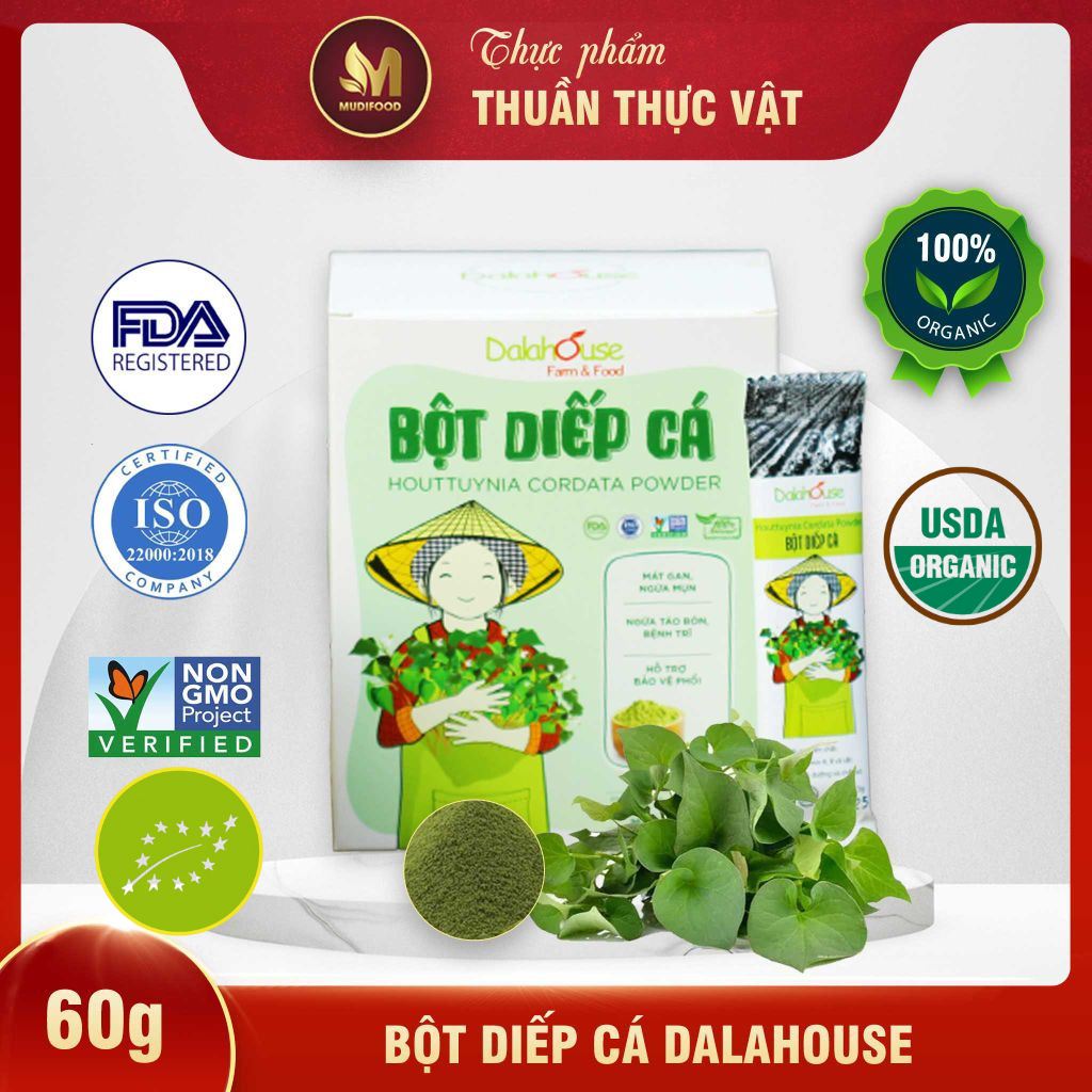 Bột Diếp Cá Dalahouse - Bột Rau Củ Hữu Cơ Nguyên Chất Sấy Lạnh (BRC)