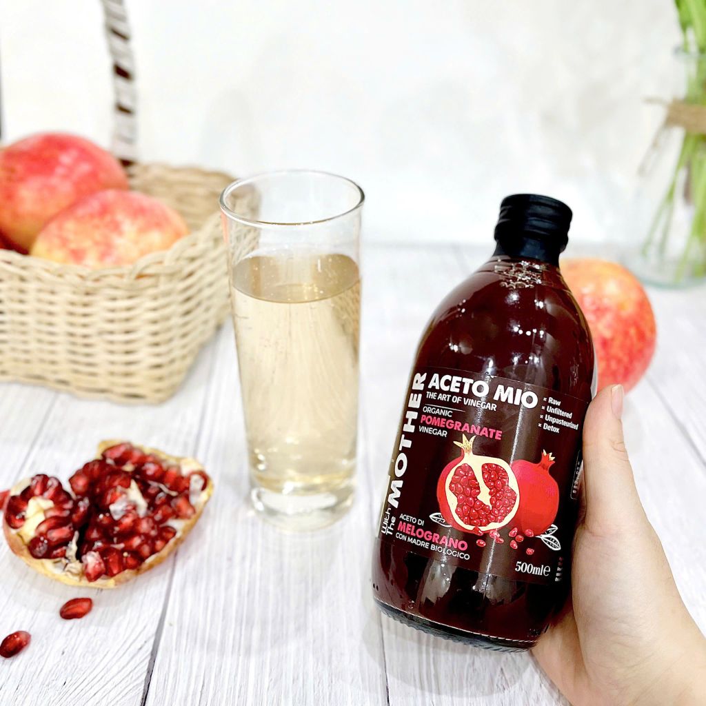 Giấm Lựu Hữu Cơ Aceto Mio (Có Giấm Cái) Chai 500ml, Hỗ Trợ Detox Cơ Thể, Tốt Cho Sức Khỏe (GV)
