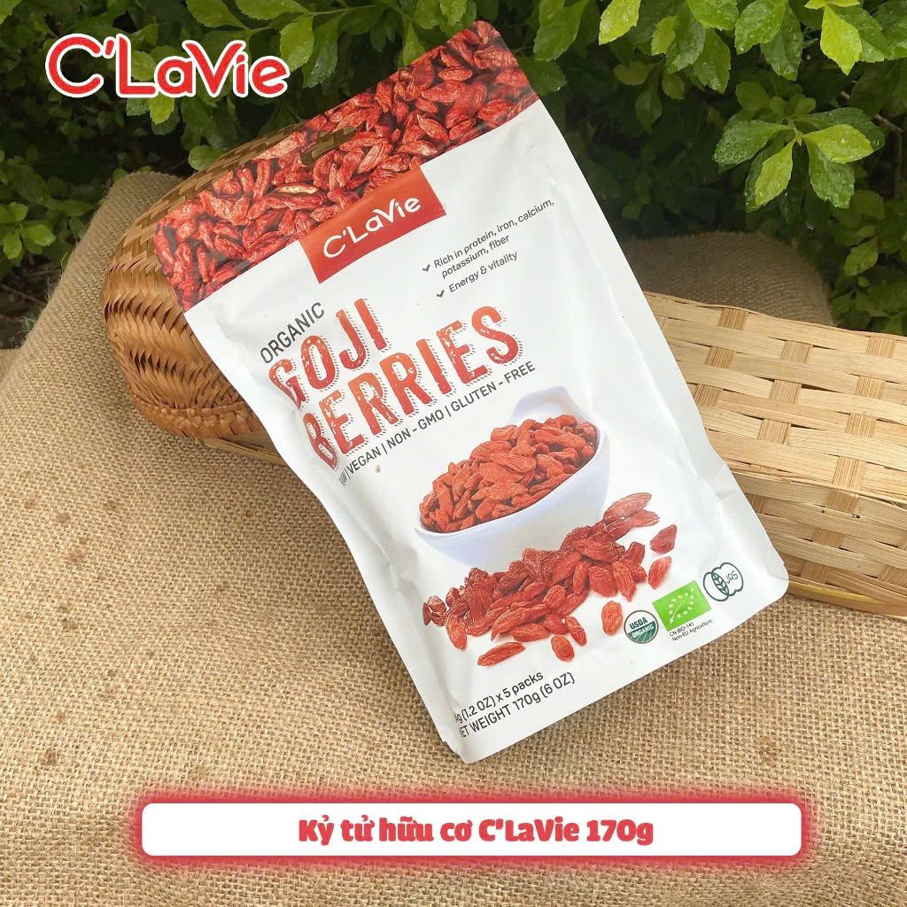 Kỷ Tử Hữu Cơ C'LaVie 170g - Thực Phẩm Bổ Sung Dinh Dưỡng Cho Mẹ Bầu, Người Gìa, Giúp Dễ Ngủ, Tinh Thần Thảo Mái (Bánh, Snack, Hạt Và Trà)