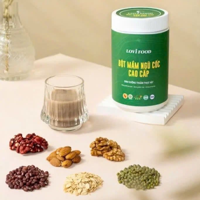 Bột Mầm Ngũ Cốc Cao Cấp Grainlife LoviFood Hộp 500g - Thực Phẩm Bổ Sung Dinh Dưỡng Cho Mẹ Bầu, Sau Sinh, Người Già, Người Tiểu Đường, Ăn Chay, Ăn Kiêng, Eat Clean, Healthy, Tốt Cho Tim Mạch