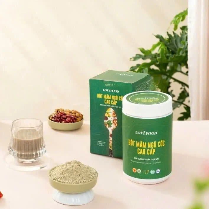 Bột Mầm Ngũ Cốc Cao Cấp Grainlife LoviFood Hộp 500g - Thực Phẩm Bổ Sung Dinh Dưỡng Cho Mẹ Bầu, Sau Sinh, Người Già, Người Tiểu Đường, Ăn Chay, Ăn Kiêng, Eat Clean, Healthy, Tốt Cho Tim Mạch