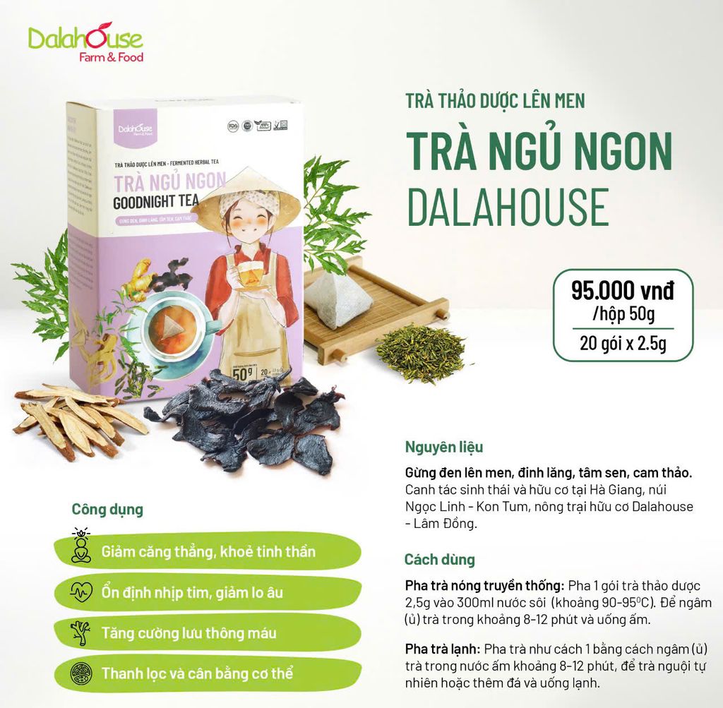 Combo 4 Hộp Trà Dalahouse Hộp 50g - Trà Thanh Xuân, Trà Thải Độc, Trà Đề Kháng, Trà Ngủ Ngon, Tốt Cho Sức Khỏe (Trà)