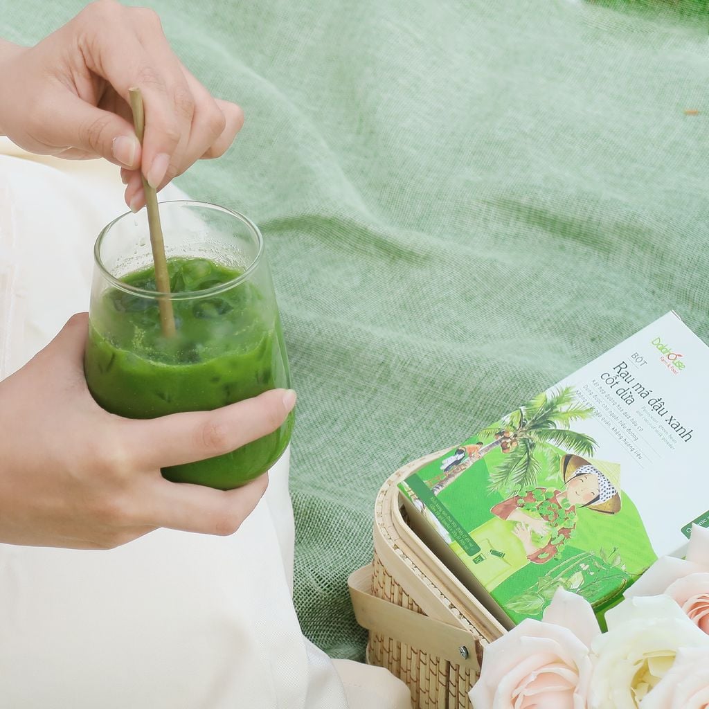 Bột Rau Má Đậu Xanh Cốt Dừa Dalahouse - Bột Rau Củ Hữu Cơ (BRC)