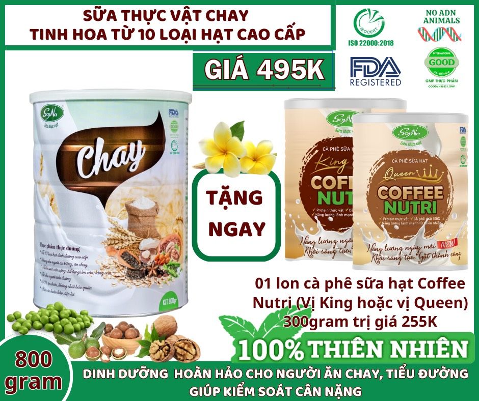 Sữa Chay Soyna - Dinh Dưỡng Cho Người Ăn Chay, Ăn Kiêng, Người Tiểu Đường, Người Già, Giảm Cân, Healthy, Tốt Cho Tim Mạch, Hàm Lượng Đạm Thực Vật Cao (SH)