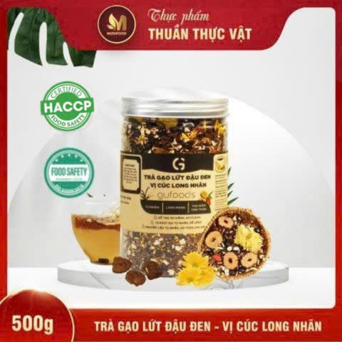 [Vị Cúc Long Nhãn] - Trà Gạo Lứt Đậu Đen GUfoods 500g - Thanh Nhiệt, Mát Gan, Cải Thiện Giấc Ngủ, Tốt Cho Tim Mạch, Giảm Cân, Eatclean, Healthy (Trà)