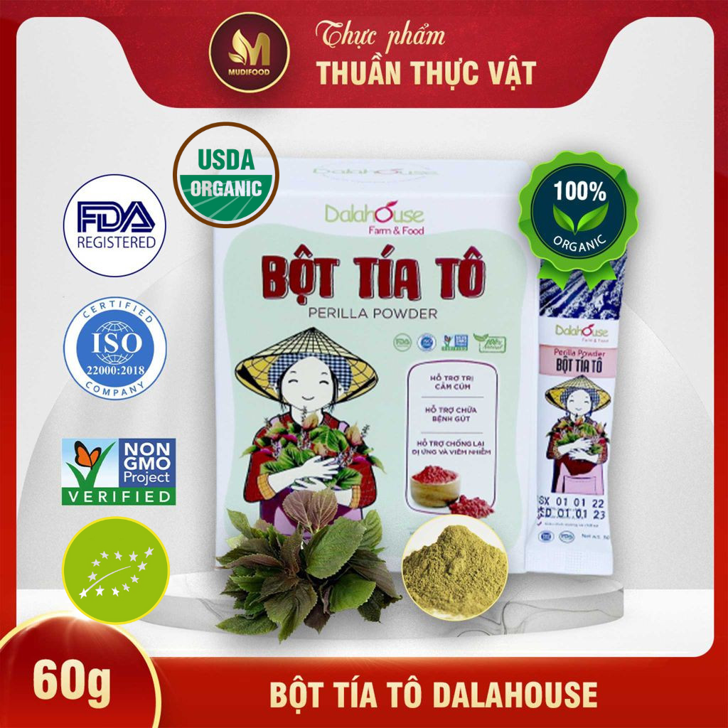 Bột Tía Tô Dalahouse - Bột Rau Củ Hữu Cơ Nguyên Chất Sấy Lạnh (BRC)