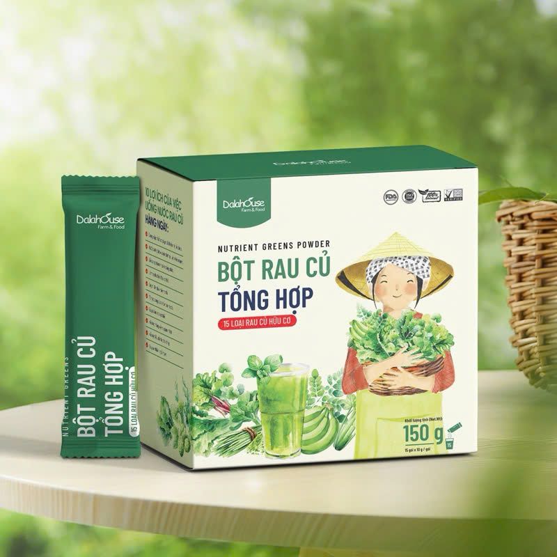 Bột Rau Củ Tổng Hợp Dalahouse Hộp 150g - Bột Rau Củ Hữu Cơ (BRC)