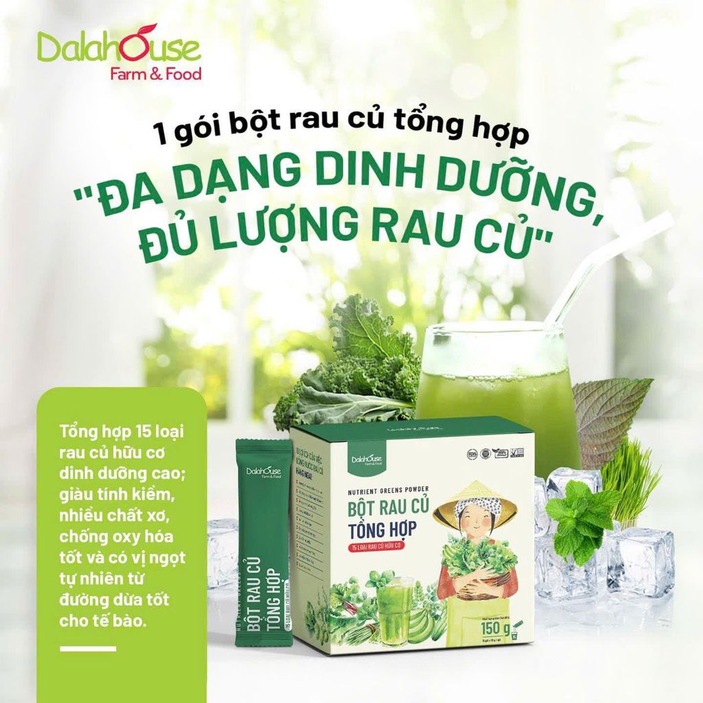 Bột Rau Củ Tổng Hợp Dalahouse Hộp 150g - Bột Rau Củ Hữu Cơ (BRC)