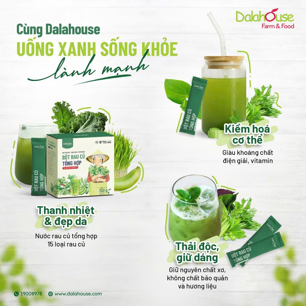 Bột Rau Củ Tổng Hợp Dalahouse Hộp 150g - Bột Rau Củ Hữu Cơ (BRC)