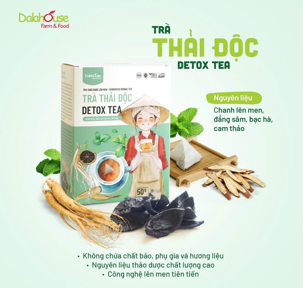 Trà Thải Độc Dalahouse Hộp 50g - Thanh Nhiệt, Mát Gan, Cải Thiện Giấc Ngủ, Tốt Cho Tim Mạch, Giảm Cân, Eatclean, Healthy (Trà)