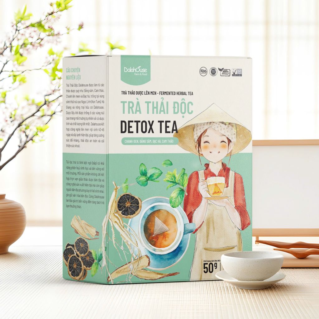 Trà Thải Độc Dalahouse Hộp 50g - Thanh Nhiệt, Mát Gan, Cải Thiện Giấc Ngủ, Tốt Cho Tim Mạch, Giảm Cân, Eatclean, Healthy (Trà)