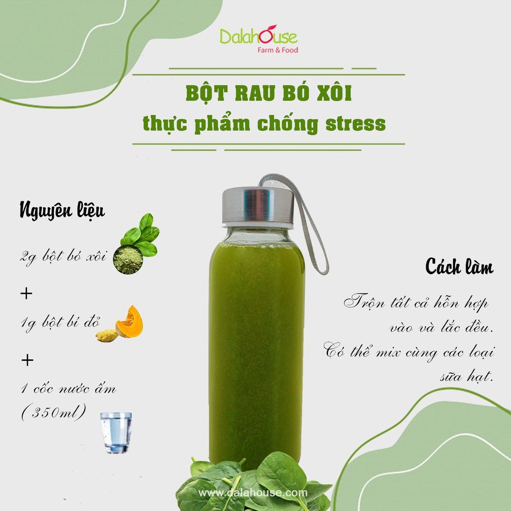 Bột Cải Bó Xôi Dalahouse - Bột Rau Củ Hữu Cơ Nguyên Chất Sấy Lạnh (BRC)