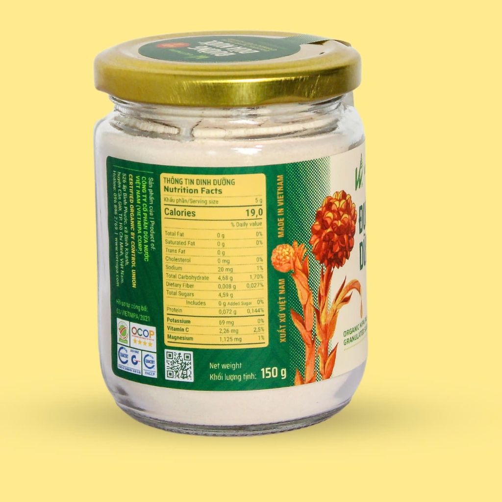 Đường Dừa Nước Vietnipa 150g - Thực Phẩm Bổ Sung Dinh Dưỡng Cho Cả Gia Đình, Người Tiểu Đường, Ăn Kiêng, Ăn Chay, Hàm Lượng Vitamin Và Muối Khoáng Cao (GV)