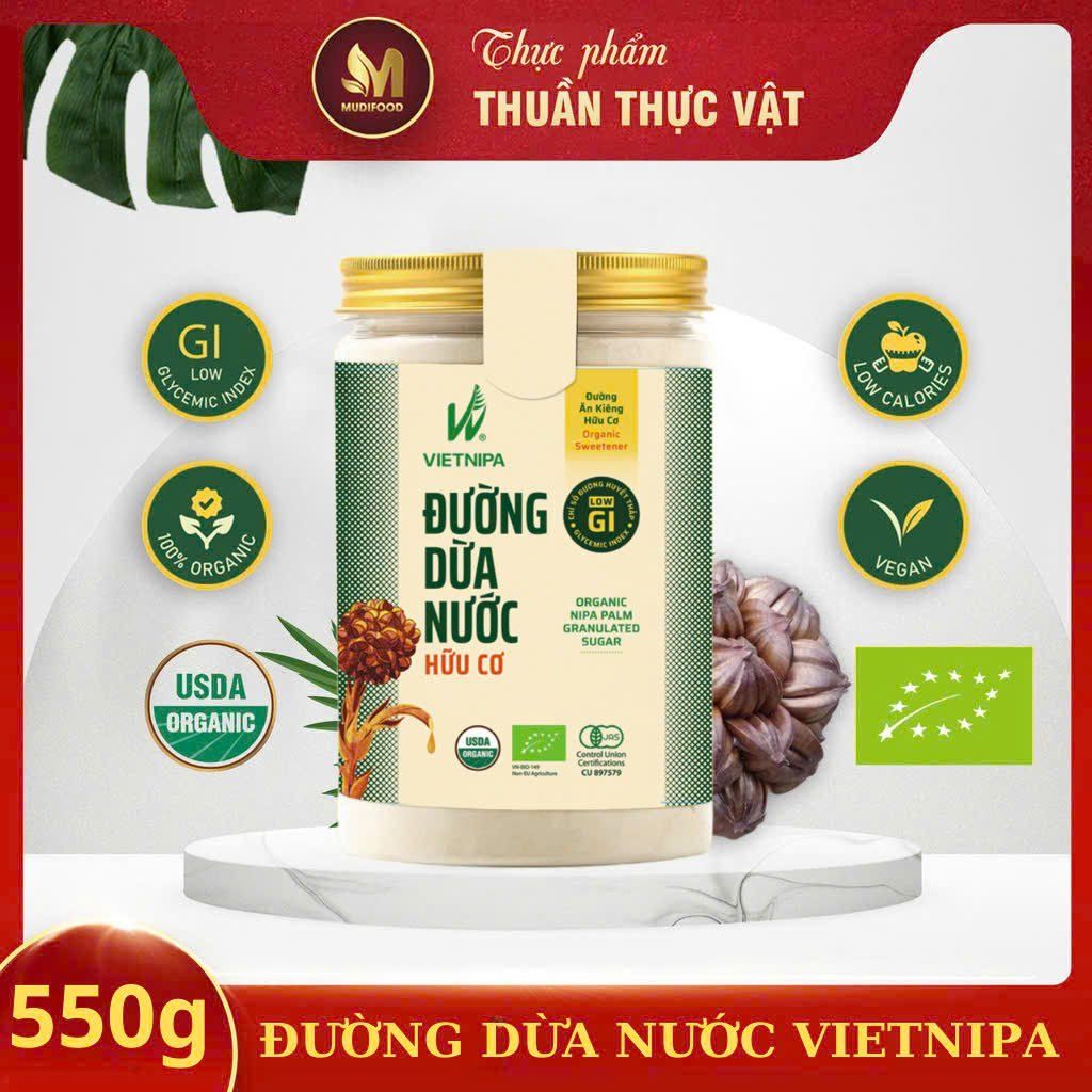 Đường Dừa Nước Vietnipa 550g - Thực Phẩm Bổ Sung Dinh Dưỡng Cho Cả Gia Đình, Người Tiểu Đường, Ăn Kiêng, Ăn Chay, Hàm Lượng Vitamin Và Muối Khoáng Cao (GV)