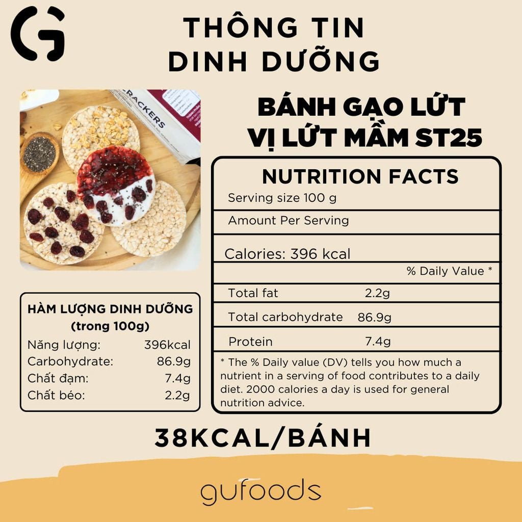 Combo 3 Gói Bánh Gạo Lứt Vị Lứt Mầm ST25 (Mỗi Gói 170g) - Thực Phẩm Bổ Sung Dinh Dưỡng Cho Người Tiểu Đường, Người Ăn Chay, Ăn Kiêng, Giảm Cân, Tập Gym, Eat Clean, Hàm Lượng Chất Xơ Cao (Bánh Và Snack Healthy)